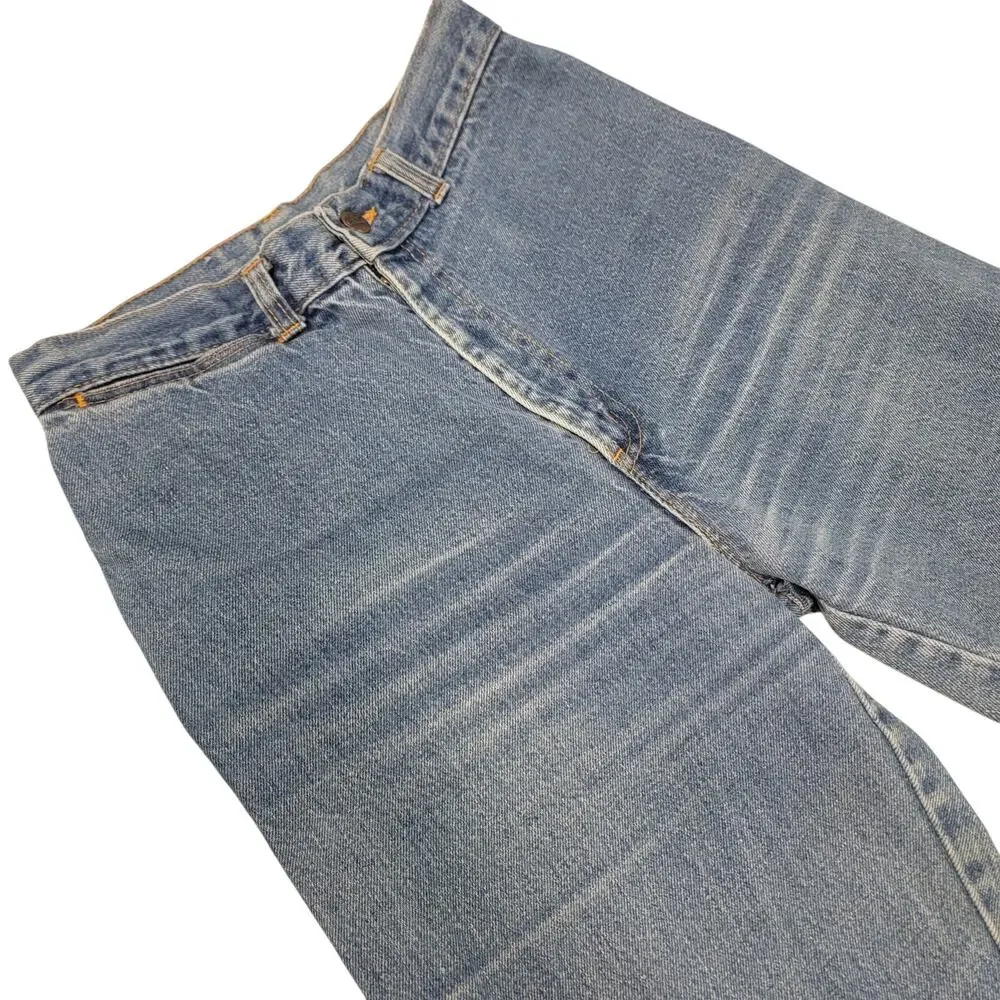 70s Vintage High Waist Wide Leg Chic Jeans 24 - Picture 2 of 11